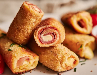 Miniatura: Roladki z szynki i sera panieruj tylko...