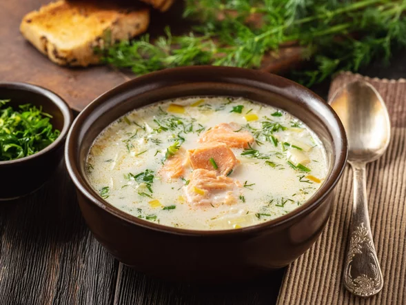 Miniatura: Łososia wrzucam na 3 minuty przed końcem....