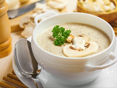 Miniatura: Nie woda i nie bulion. Krem z pieczarek...