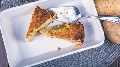 Miniatura: Babka ziemniaczana bez jajek. Z sytym...