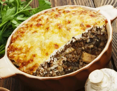 Miniatura: Kasza, kurczak i pieczarki w jednym...