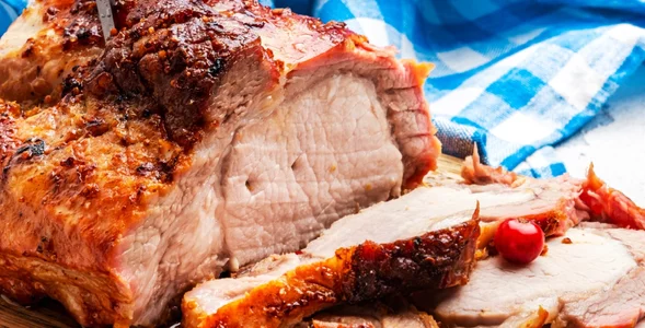 Miniatura: Nacieram schab tą marynatą i piekę. Mięso...