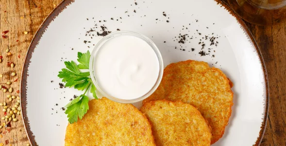 Miniatura: Chrupiące placki ziemniaczane robię bez...