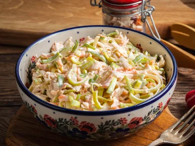 Miniatura: Do tej surówki z pora nie dodaję majonezu....