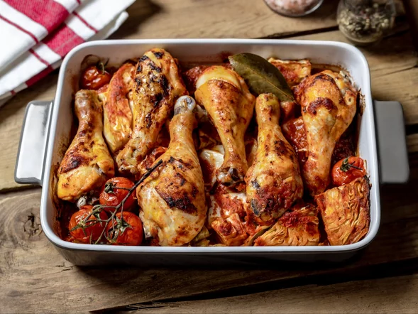 Miniatura: Pałki z kurczaka i dwa zdrowe warzywa. Ten...