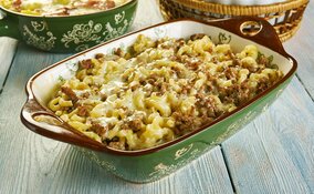 Miniatura: Biorę makaron, mięso i ser. Ten obiad syci...