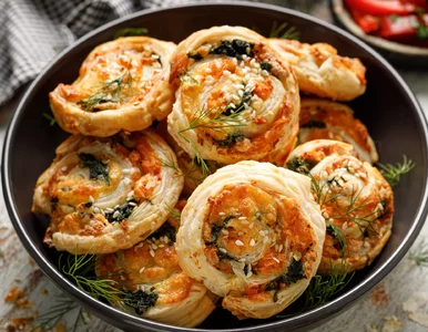 Miniatura: Rozwijam ciasto, dodaję prosty farsz i...