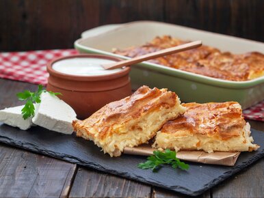 Miniatura: Gotowe ciasto i pyszny, serowy farsz....