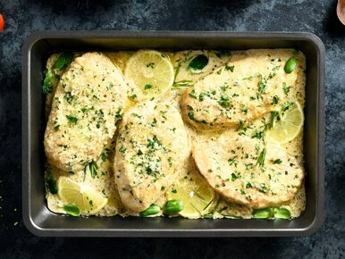 Miniatura: Filet z kurczaka duszę w aksamitnym sosie....