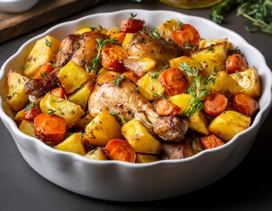 Miniatura: Pałki z kurczaka i dwa popularne warzywa....