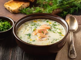 Miniatura: Łososia wrzucam na 3 minuty przed końcem....