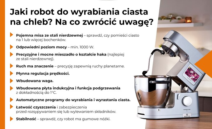 Jaki robot do wyrabiania ciasta – infografika